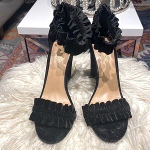 Bamboo black heels, size 7